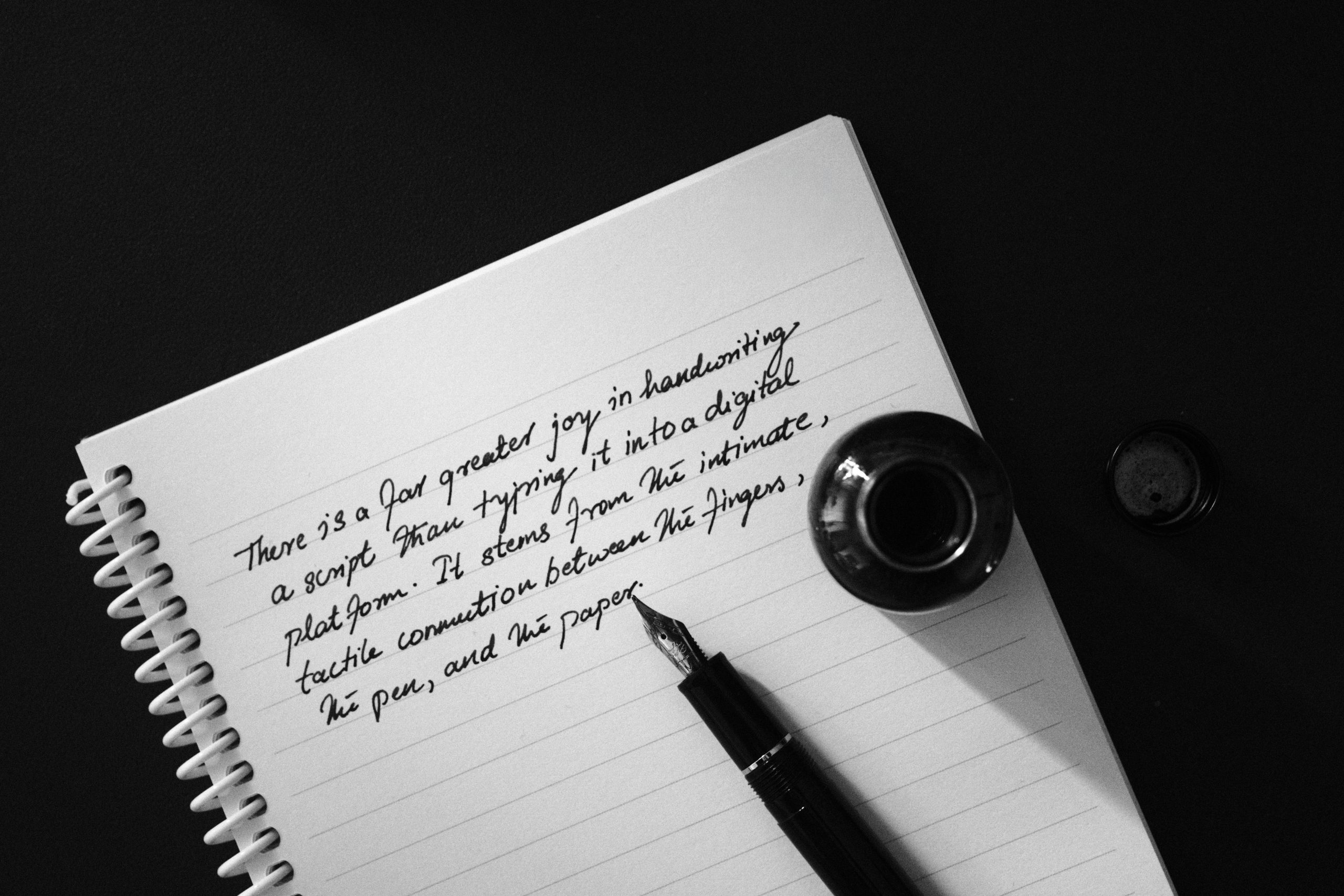 Free stock photo of analog, black and white, calligraphy